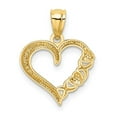 thumbnail image 2 of Diamond2Deal 14K Yellow Gold Heart and -X- Pendant for Women (L- 0.75 in, W- 0.6 in), 2 of 4