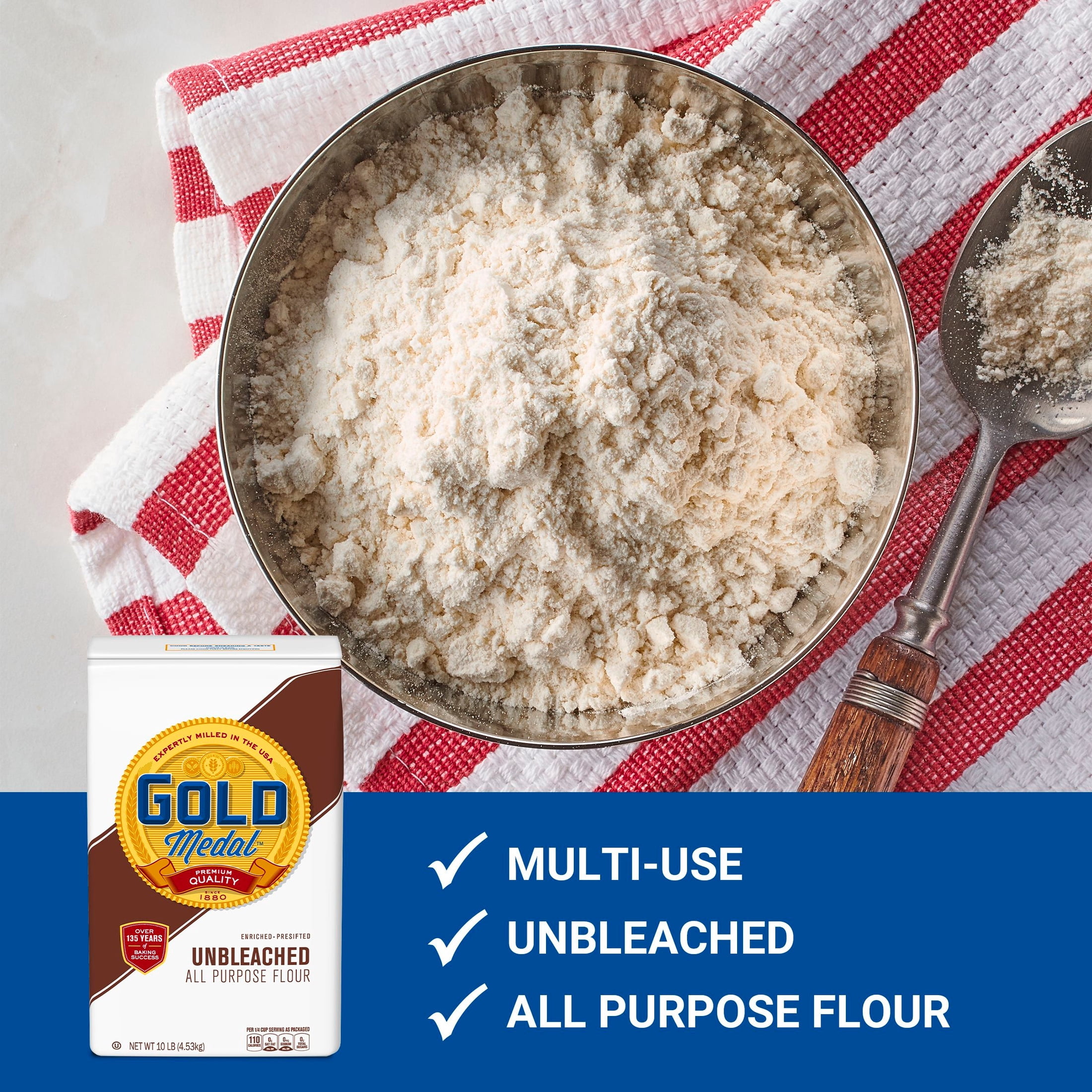 (4 pack) Gold Medal Unbleached All Purpose Flour, 10 lb Bag