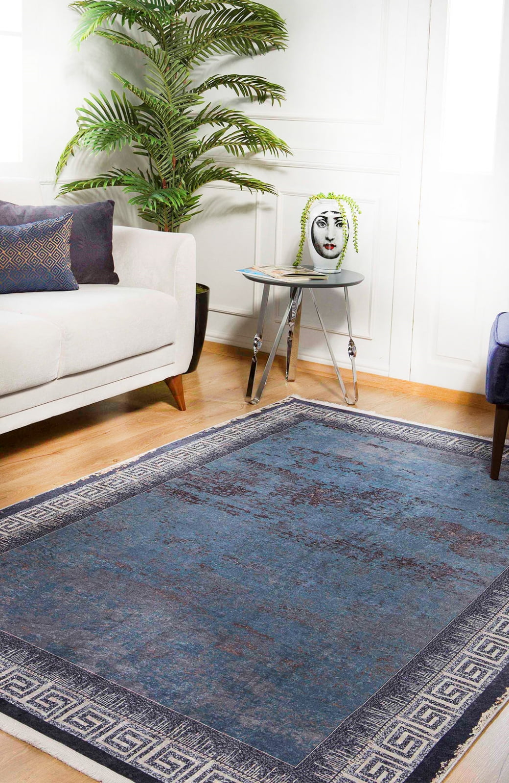 BESPOKY Modern Area Rug,Home Decor Carpet,Square Room Carpets,Grey