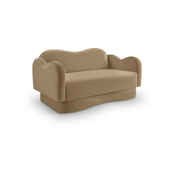 Meridian Furniture Bloom Camel Velvet Loveseat