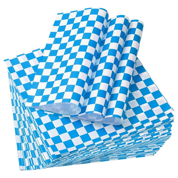 Uxcell 200 Pcs Wax Paper Sheets for Food, 7 x 7 Inch Wrapping Paper Sheets, Blue