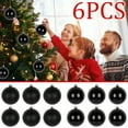 thumbnail image 2 of 12PC 3" Black Matte and Glossy(6+6) Christmas Ball Ornaments Plastic Shatterproof Christmas Ball Outdoor Vintage Hanging Decorations Water Resistant for Holiday Farmhouse, 2 of 10