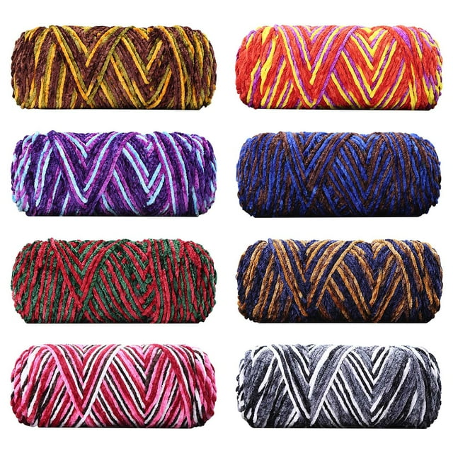 Sentmoon Knitting Yarn Soft Yarn Chenille Winter Crochet Scarf Line Soft Hook Line Knitting Yarn Braideds Yarn for Warmth, Winter Wear,and Cold Weather