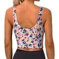 thumbnail image 3 of Haiem Abstract Leopard Print Pattern Womens Sports Bra - U Neck Padded Low Impact Yoga Bra Workout Crop Top Gym Moisture-Wicking Workout Vest -, 3 of 9