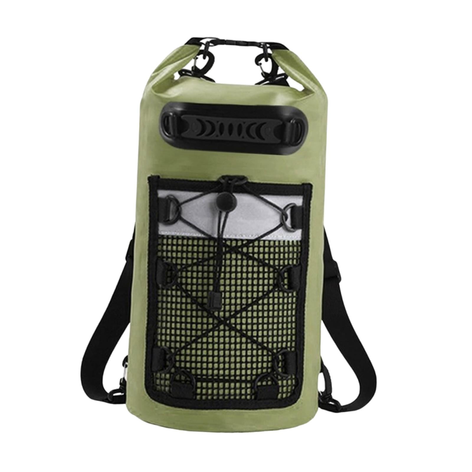 Waterproof Dry Bag Floating Backpack Dry Sack IPX6 Waterproof with Mesh Pocket for Boating Kayaking Fishing