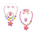 thumbnail image 2 of EeaseMX Juego de 2 joyas de plástico con diseño de flores, collar, pulsera, anillo y pendientes, joyería de dibujos animados, recuerdo de fiesta para niñas y niños., 2 of 8