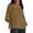 Brown, variant on ManxiVoo Women's Square Neck 3/4 Sleeve Top Breathable Cotton Blend Solid Color Casual Shirt Relaxed Fit Modern Tops L Size Blue