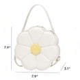 thumbnail image 5 of Guojiang Flower Shaped PU Leather Crossbody Bag with Adjustable Strap, Stylish Shoulder Satchel Purse for Ladies and Girls(White)-YJ, 5 of 5