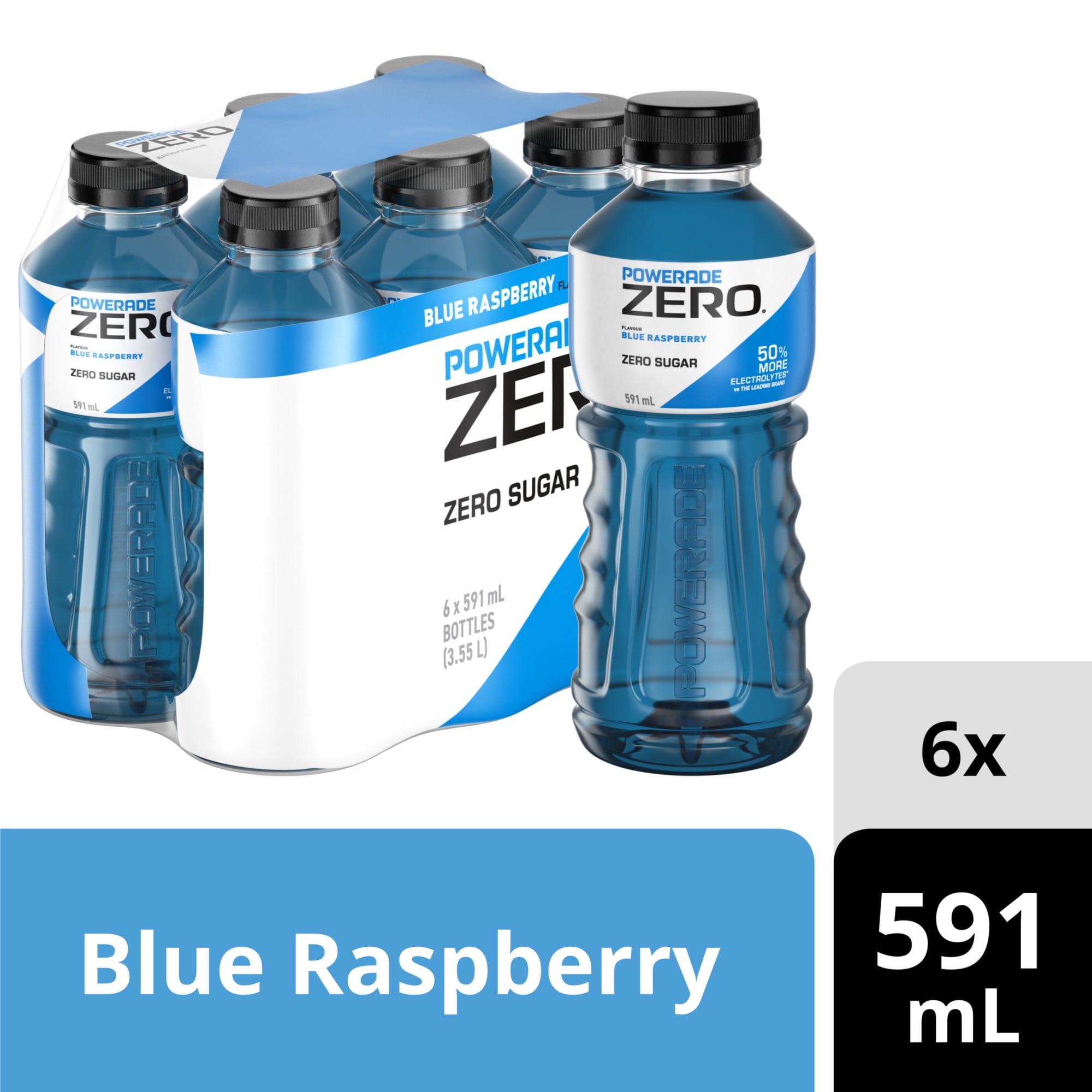 Powerade Zero Framboise Bleue Bouteilles, 591 mL,