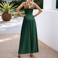 thumbnail image 4 of NordicNest Women's Spaghetti Strap Tulle Midi Dress Cowl Neck Ruched Bodice with Asymmetrical Flowy Skirt Elegant Party Wedding Guest Gown Dark Green,XL, 4 of 5