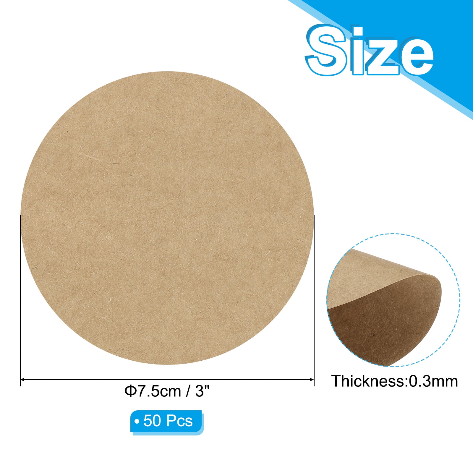 Unique Bargains Circle Card Stock Round Shape Cutouts for Craft Projects 3" Brown