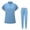 Light Blue, variant on Scrub Suit Set for Women Modern Mock-neck Top & Tapered Leg Jogger Pants with Drawstring Medical Nursing Uniforms Set