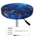 thumbnail image 3 of Cauagu Deep Sea Glowing Fishes Print Round Stool Covers,Seat Cushion for Round Bar Stool Chair Seat Cover for Bar Round Chair Fits for 12/13/14in Bar Stool Cushion, 3 of 7