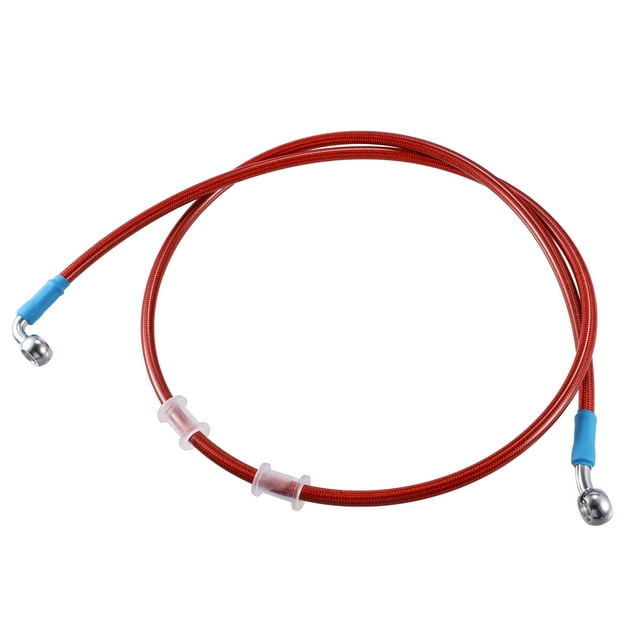 AN3 M10 Coche Hidráulico Freno Línea Aceite Manguera Tubería Accesorio 28° 90° rojo 120cm