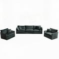 thumbnail image 5 of Modern Style 3-Piece Sofa Set (220×80×75cm) with Chenille Fabric and Solid Wood Frame, 5 of 11