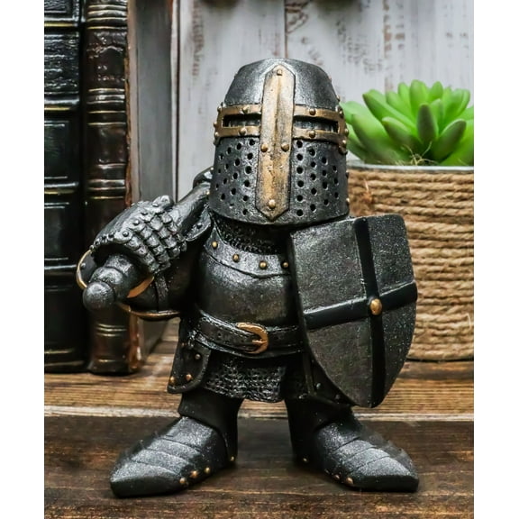 Chibi Medieval Knight Of The Cross Templar Crusader Armor Axeman Figurine 4.5"H