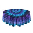 thumbnail image 5 of Blue Purple Tie Dye Mandala Pattern Round Tablecloth 60"x60",Wrinkle Wipeable Table Cloth for Kitchen Dining Room Picnic Patio Party, 5 of 6