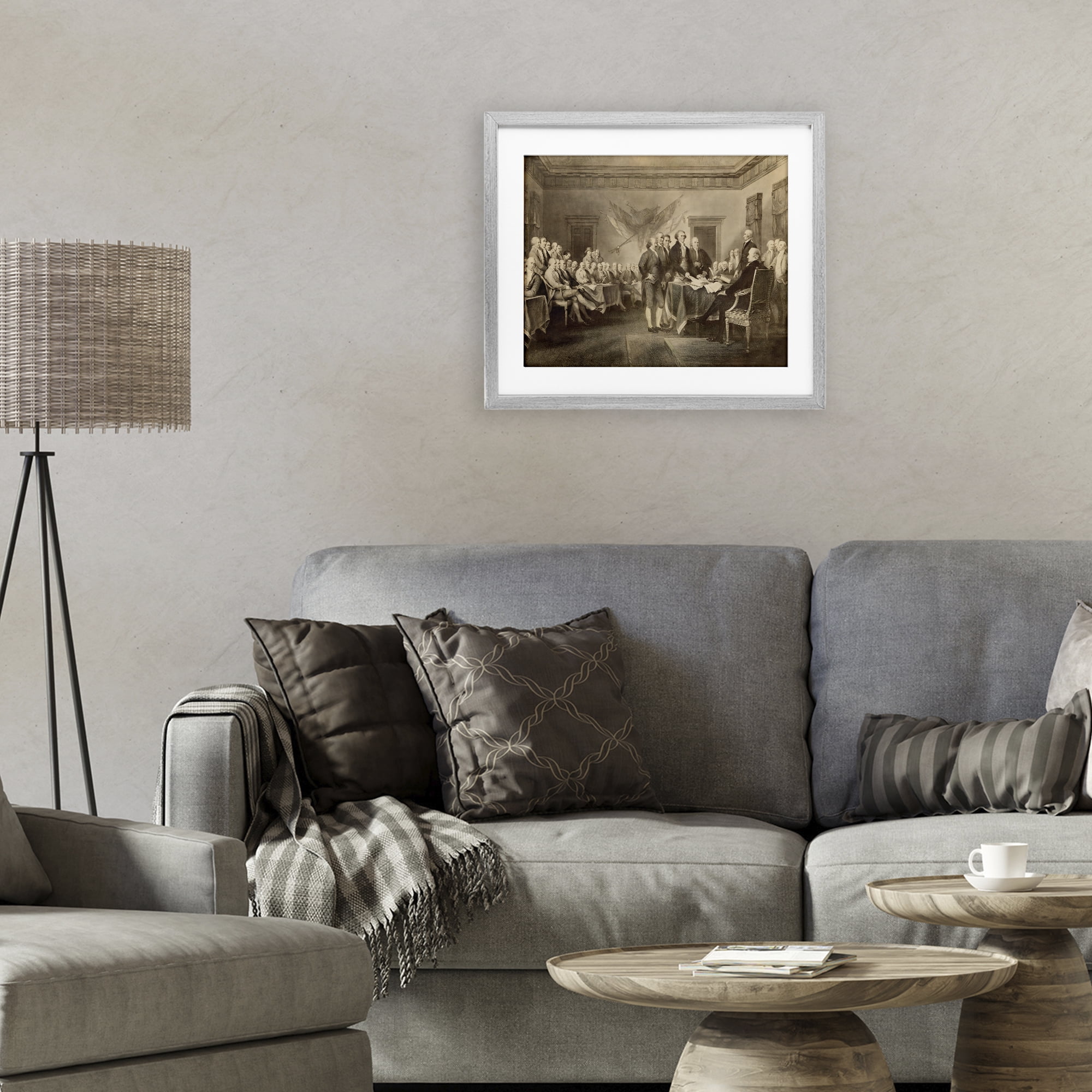 Stupell Industries Historical Signing Of Declaration Gray Framed Print Under Glass, design by Arlington Prints