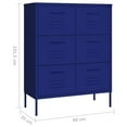 thumbnail image 4 of vidaXL Drawer Cabinet Navy Blue 80x35x101.5 cm Steel, 4 of 5