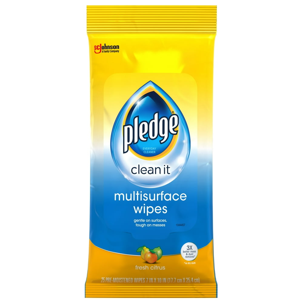 Pledge Multisurface Wipes, Fresh Citrus, 25 Ct