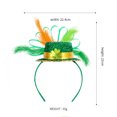 thumbnail image 5 of Biezeib Irish Day Headbands Green Clover Top Hat Headband Feathered Hair Hoop Hair Accessory Irish Hairband Headpiece, 5 of 8