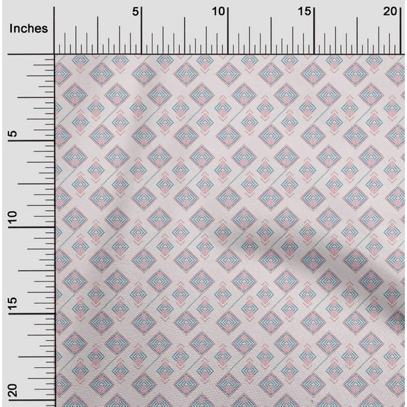 oneOone Cotton Poplin Fabric Diamond Geometric Fabric Prints By Yard 42 Inch Wide
