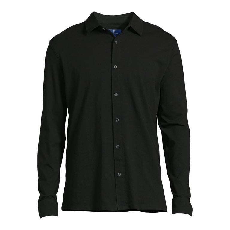 George Men's Knit Button Down Shirt with Long Sleeves, Sizes S-3XL