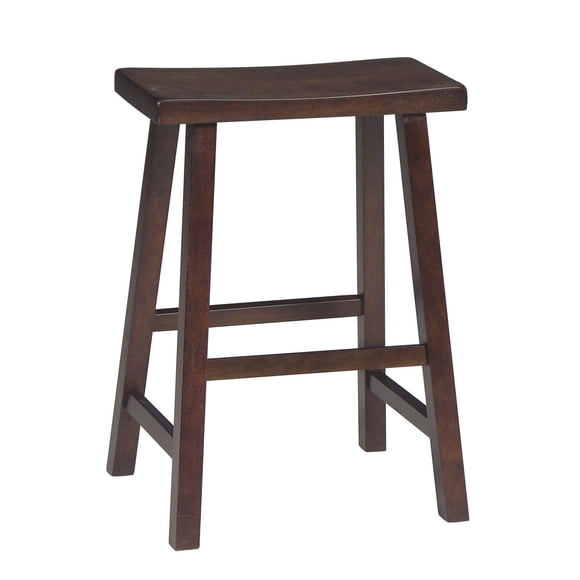 International Concepts Tabouret de Comptoir en Bois à Dossier Selle 23,75 Pouces Noyer