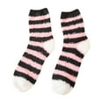 thumbnail image 2 of MSJUHEG Fuzzy Socks for Women,Slipper Socks for Women,Fluffy Socks,Bearpaw Socks,Cloud Socks,Women Striped Coral Warm Thick Home Socks Stockings A One Size, 2 of 3