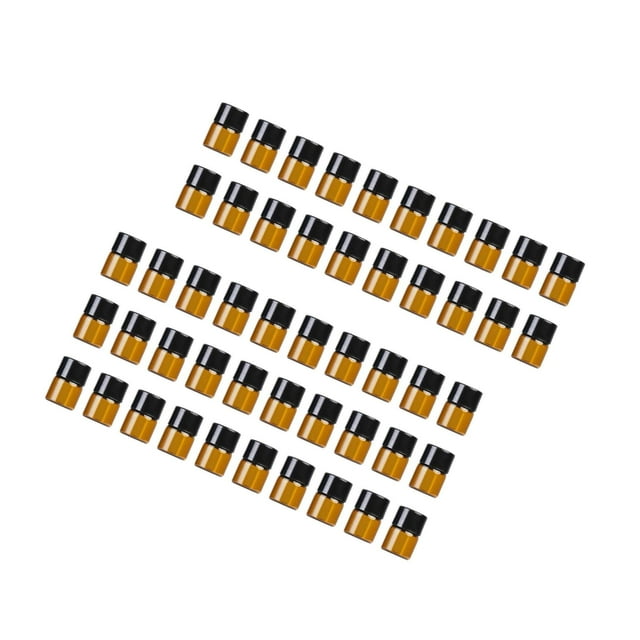 kurtrusly 50x Refillable Glass Bottles Durable Mini for Fragrance Samples 1ml Hole Plug