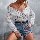 thumbnail image 4 of Tops estampados de manga larga para ocio con cuello vuelto de verano a la moda para mujer Fridja  czfsfas6306, 4 of 8
