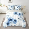 thumbnail image 2 of jejeloiu Rustic Flower 7 Pieces Bedding Comforter Set,Country Floral Full Bedding Set,Blue Splatter Ink Fitted Sheet Flat Sheet For Girls,Microfiber Bedroom Decor Reversible, 2 of 8