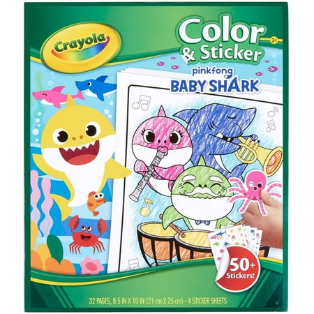 UPC: 0071662208134 | Crayola Baby Shark Coloring Pages & Stickers  32 Pages  Child  Ages 3  4  5  6  Unisex