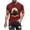 Red, variant on Halloween T-shirt for Men, Military Green Printed Round Neck Short Sleeve Cotton Blend Top, Casual Daily Wear, Hand Wash Cold