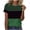 Green, variant on yillto Women Summer Tshirts Striped Short Sleeve Tee Tops Round Neck Casual Dressy Tunic Blouse Outfits