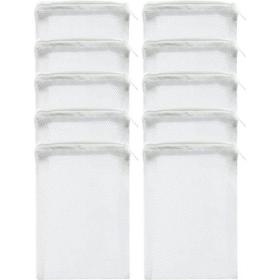 10 Pcs Aquarium Filter Media Bags - Reusable Mesh Bags (6" x 4") for Fish Tank Filters