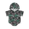 thumbnail image 1 of Bagilaanoe Newborn Baby Boy Hooded Rompers Print Short Sleeve Bodysuits 3M 6M 12M 18M Infant Casual One Piece Short Jumpsuit, 1 of 7
