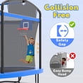 thumbnail image 5 of 6FT Toddler Trampoline with Basketball Hoop, SHINPT Indoor & Outdoor Trampoline with Safety Enclosure Net, Heavy-Duty Jumping Mat and No-Gap Design, Small Trampoline for Boys & Girls Ages 3+, Blue, 5 of 9