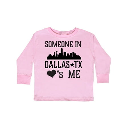 

Inktastic Dallas Texas Someone Loves Me Gift Toddler Boy or Toddler Girl Long Sleeve T-Shirt