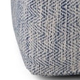 thumbnail image 3 of Trent Home Pouf Carré Boho en Coton Mélangé Bleu Denim à Motifs, 3 of 6