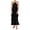 Black, variant on Women's Fringe Dress Halter Neck Cocktail Evening Party Dress Sleeveless Deep Back High Slit Boho Gown Red