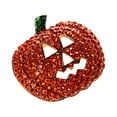 thumbnail image 3 of 2 piezas de cristal de calabaza espeluznante cabeza de esqueleto Broche Pin joyería de Halloween, 3 of 9