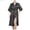 Black, variant on Women's Satin Kimono Bridal Dressing Gown Bridal Bathrobe Women's Satin Kimono Bridal Silk V Neck Kimono With Belt Casual Pajama Dress