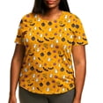thumbnail image 2 of Axdhxbd Womens Plus Size Halloween Loose Casual Short Sleeve Crew Neck T-Shirts Cute Halloween Graphic Tees Fashion Holiday Party Tops M-5XL, 2 of 6