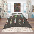 thumbnail image 2 of Designart 'Feathers Painted with Colorful Ethnic Pattern' Southwestern Duvet Cover Set, 2 of 4
