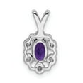 thumbnail image 4 of 925 Sterling Silver Rhodium-plated Amethyst & Diam. Pendant; for Adults and Teens; for Women and Men, 4 of 4