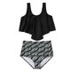 thumbnail image 1 of Elegante traje de baño con volantes estampado sin espalda cómodo para mujer Bikini Split traje de baño OAVQHLG3B Store lin121212, 1 of 3