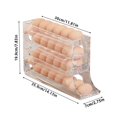 thumbnail image 3 of Tkrady Egg Holder for Fridge - Auto Rolling Fridge Egg Organizer, Space-Saving Egg Dispenser Holder, 4 Tiers Fridge Egg Rack Large Capacity Egg Dispenser for Refrigerator (Transparent), 3 of 6