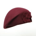 thumbnail image 4 of zttd 100% wool elegant women beret beanie warm pillbox hat tam cap a, 4 of 9