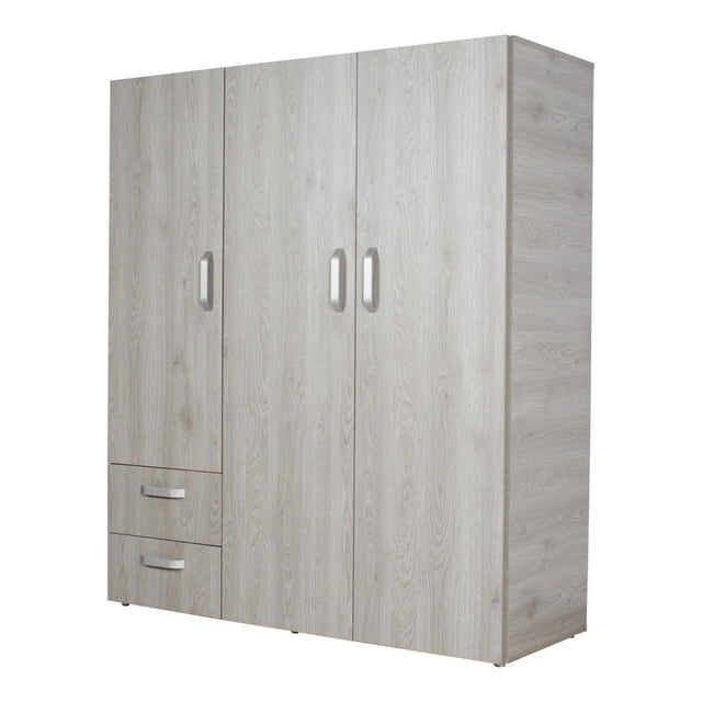 Ropero Armario Linz Ceniza 140x160x50 Closet MDP Maderkit M01322CL-CRBL-0